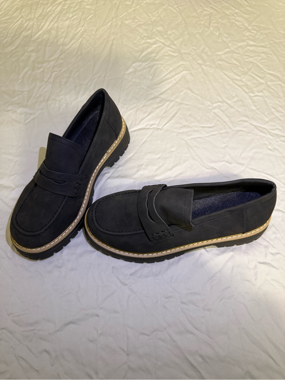Women’s Black Casual Suede Penny Loafers